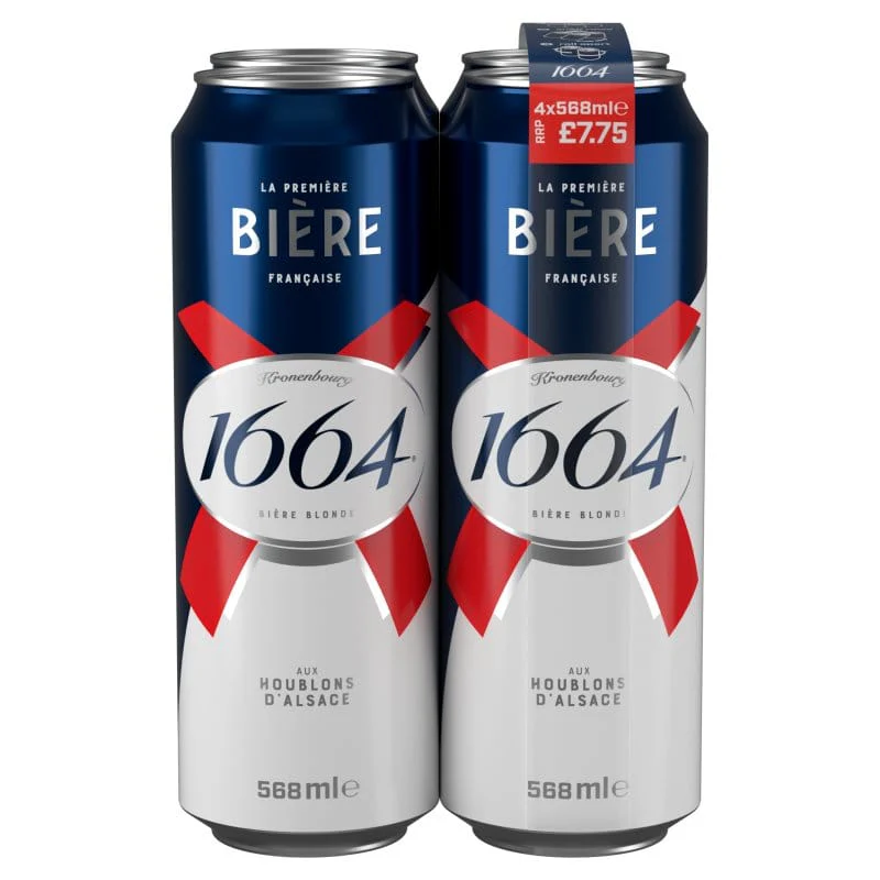 Kronenbourg 1664 Biere Beer Lager Pint Cans 24x568ml PM £7.75
