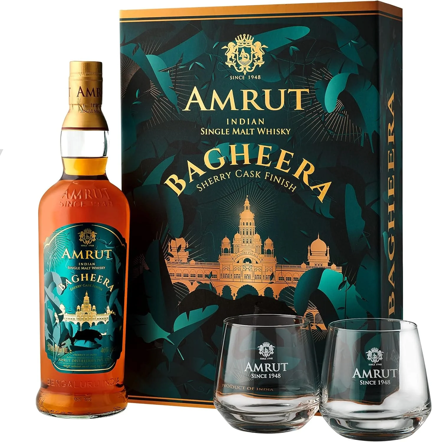 Amrut Bagheera Sherry Cask Finish Gift Set 70cl