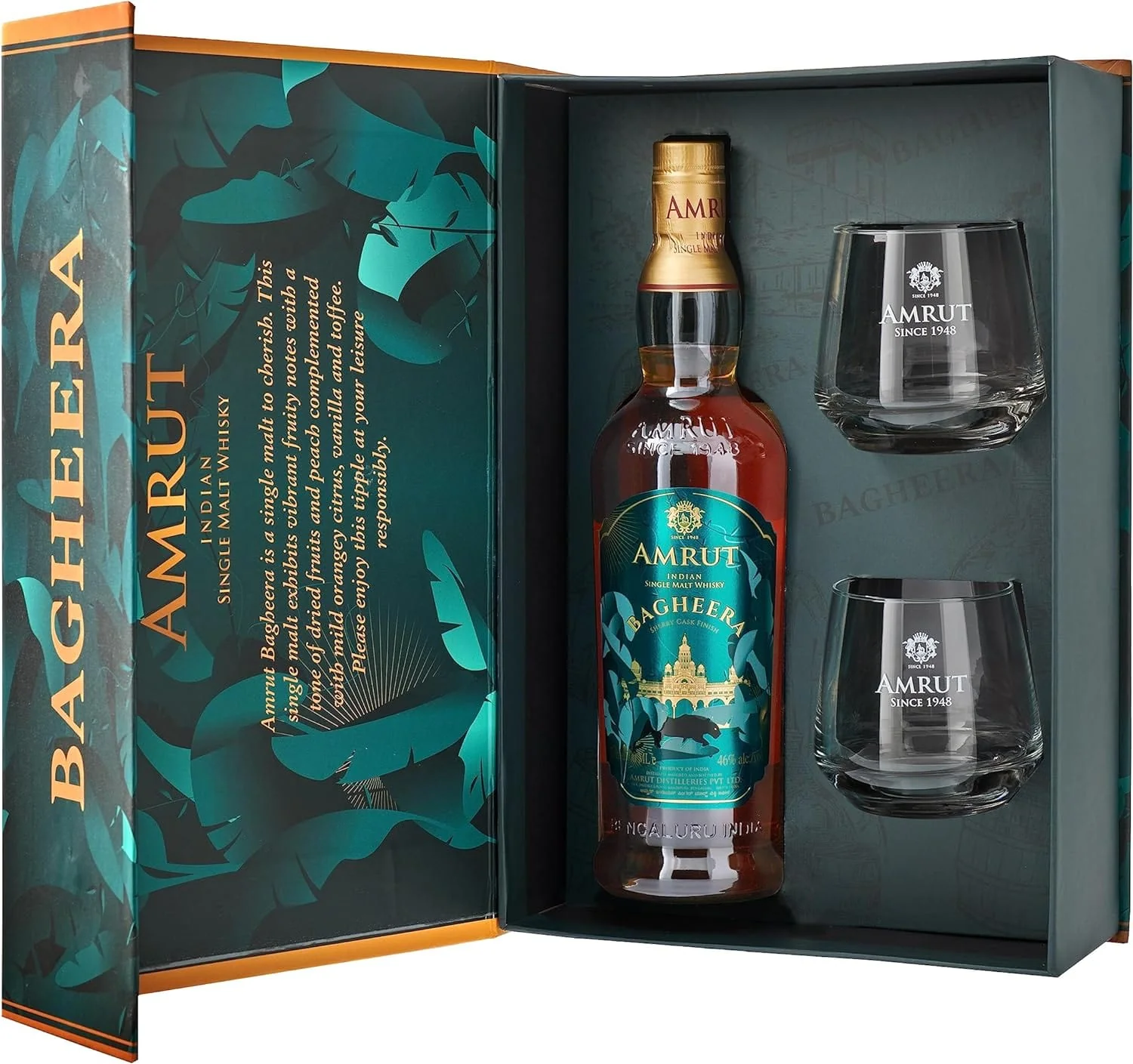 Amrut Bagheera Sherry Cask Finish Gift Set 70cl - Image 2
