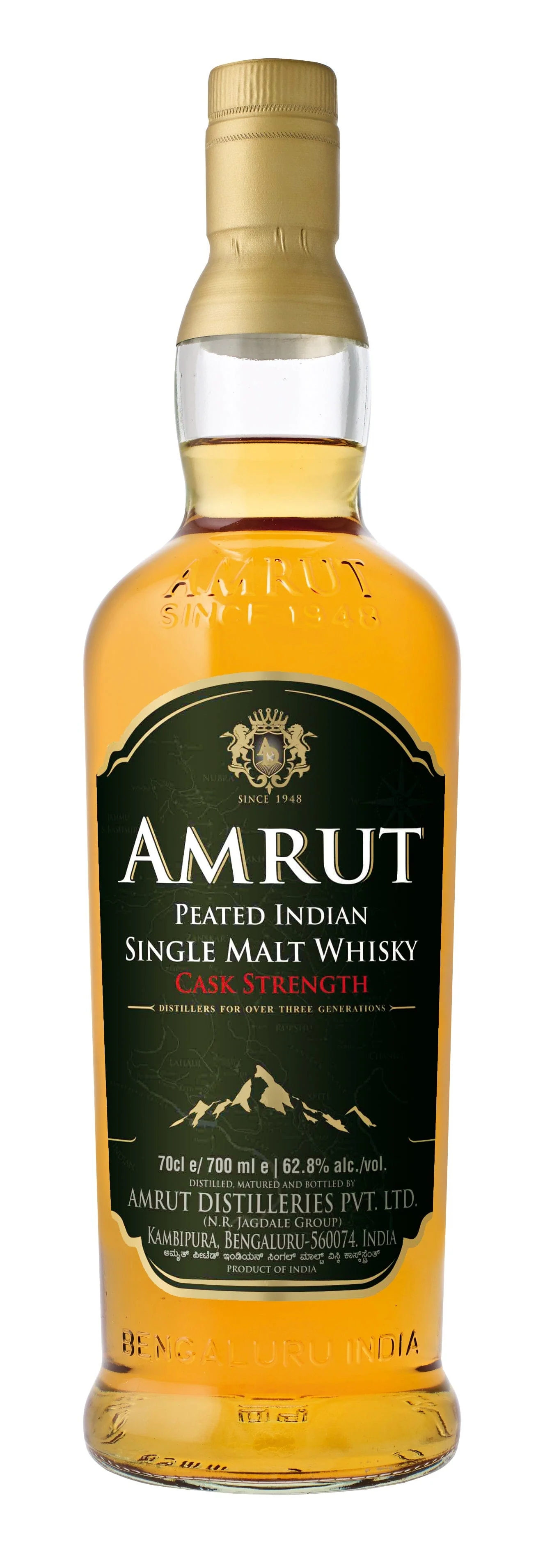 Amrut Peated Cask Strength Single Malt Indian Whisky 70cl - Image 2