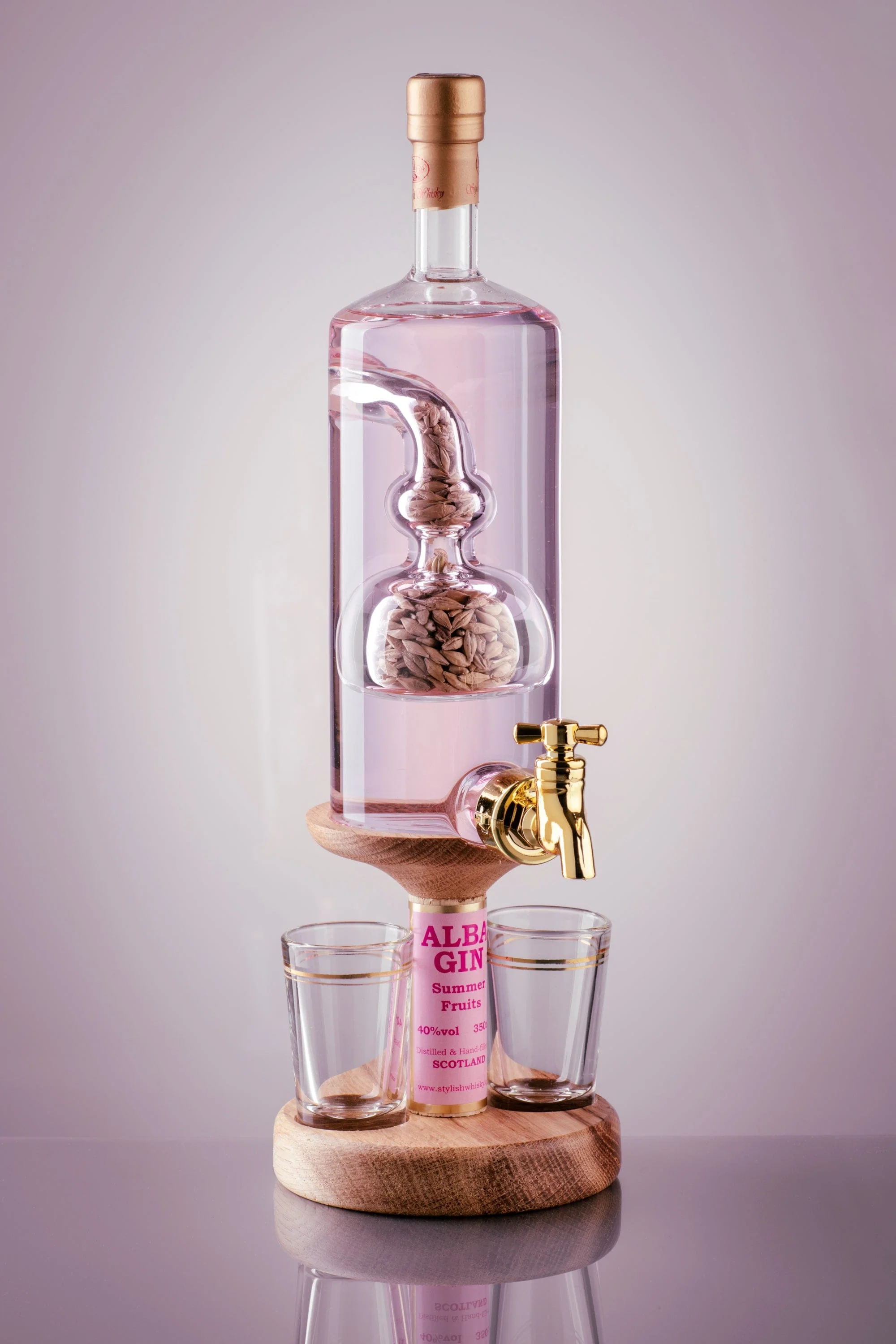 Barley Tap Refillable Gin Decanter & 2 Glasses 35cl