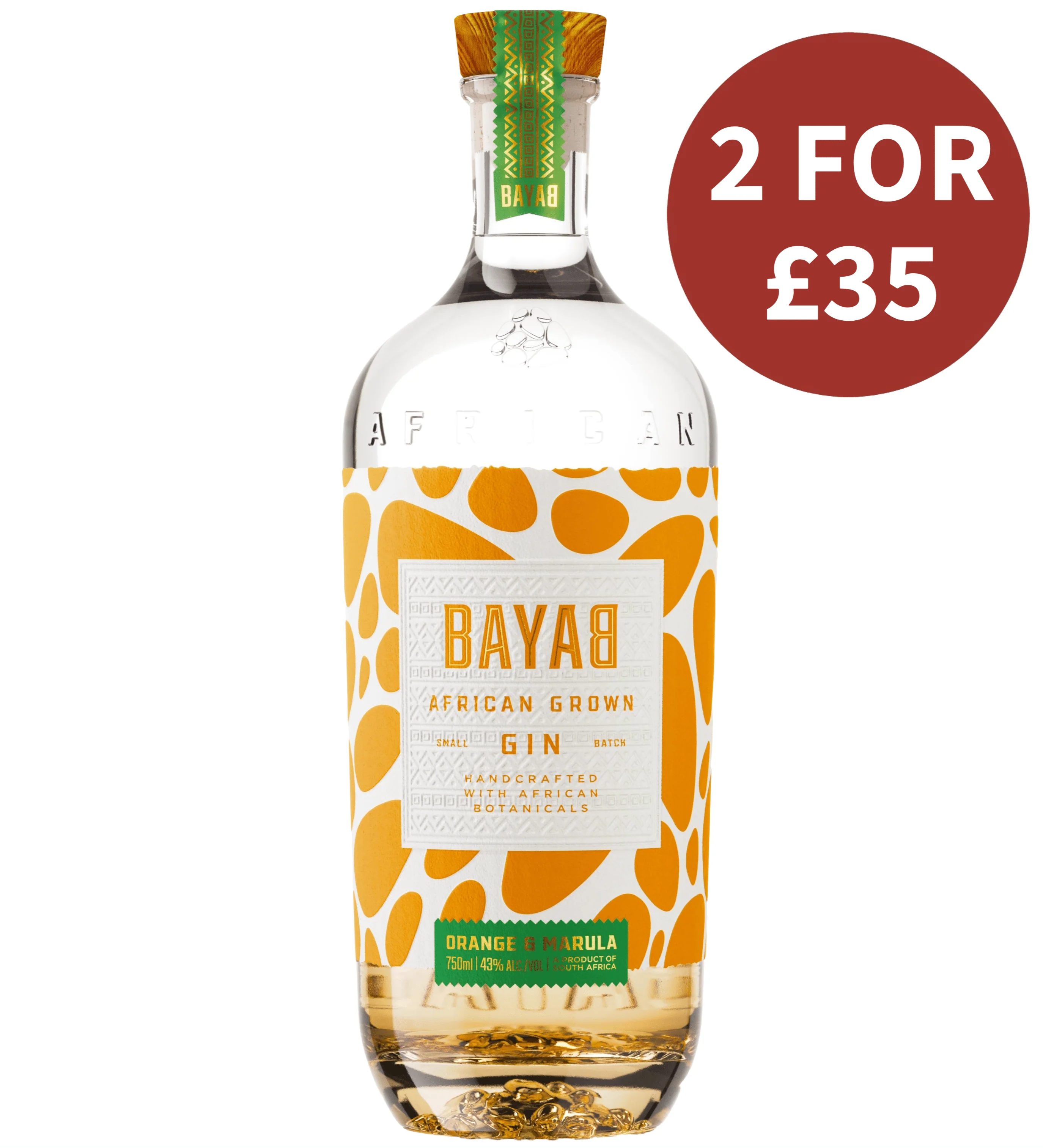 Bayab African Grown Orange & Marula Gin 70cl