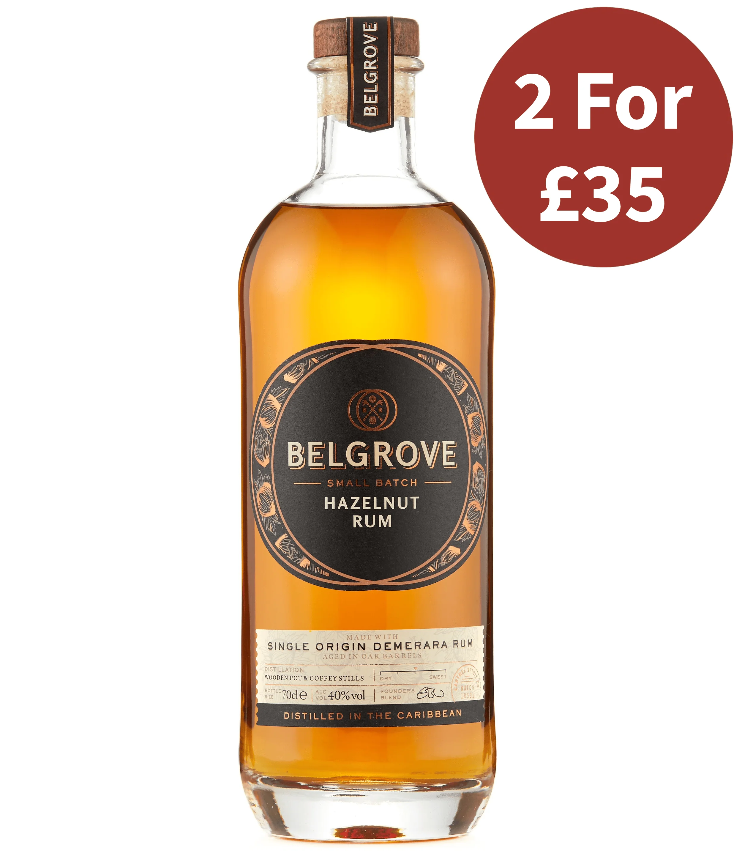 Belgrove Hazelnut Rum 70cl