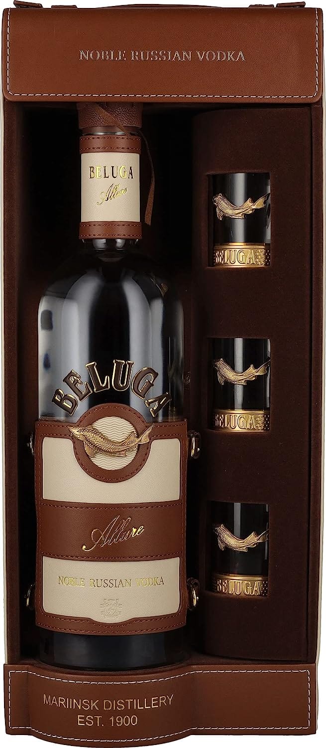 Beluga Noble Russian Vodka Allure Gift Pack With 3 Glasses 70cl - Image 2
