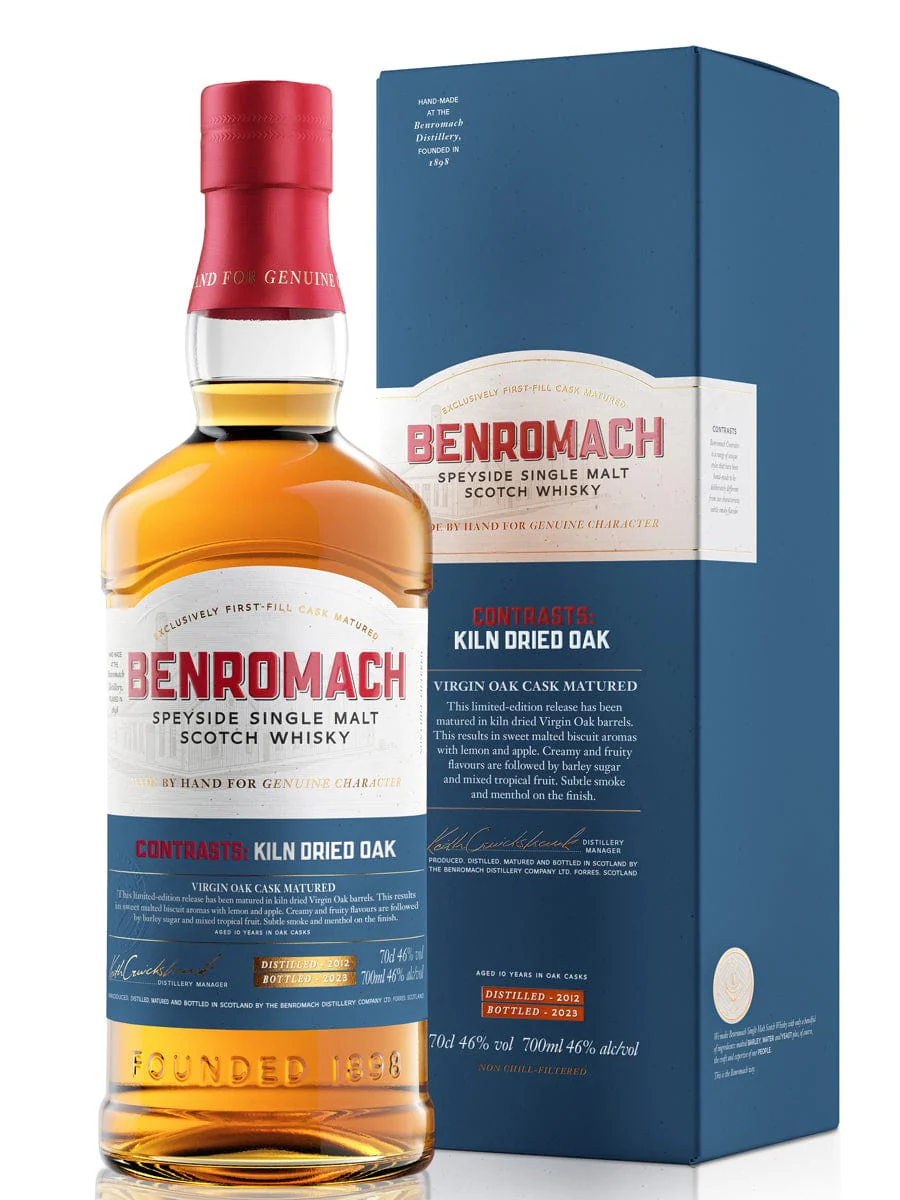 Benromach 10 Year Old Contrasts Kiln Dried Oak Single Malt Scotch Whisky 70cl