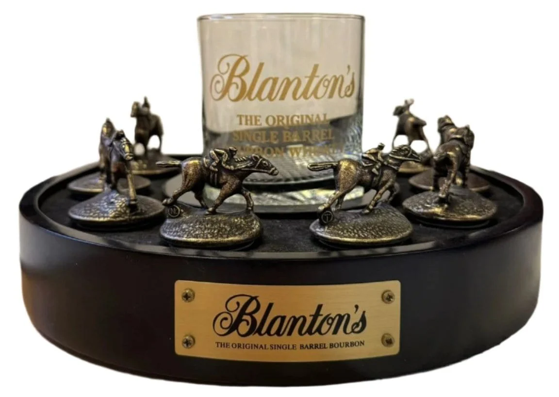 Blanton's Bourbon stopper display and Glass