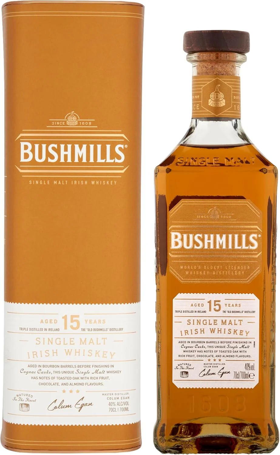Bushmills 15 Year Old Single Malt Irish Whiskey 70cl