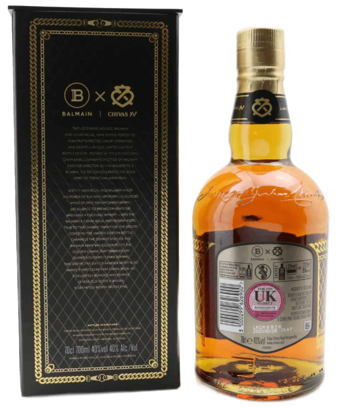 Chivas Regal 15 Year Old XV Balmain Limited Edition 1L - Image 2