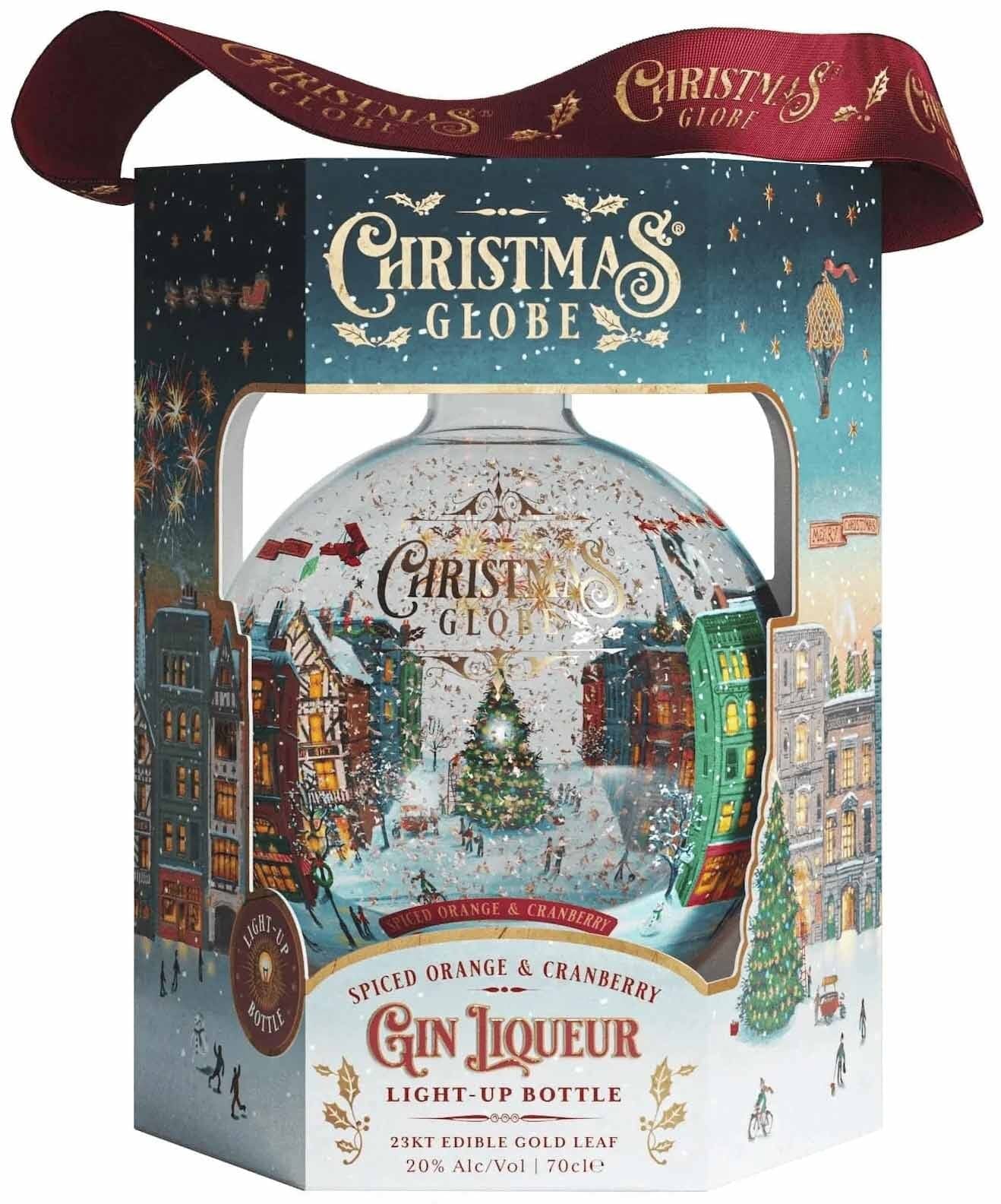 Christmas Globe Spiced Orange & Cranberry Gin Liqueur Gift Box 70cl