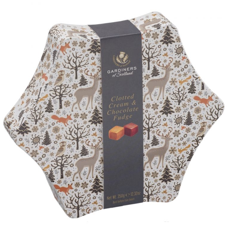 Clotted Cream & Chocolate Fudge Star Tin 350g