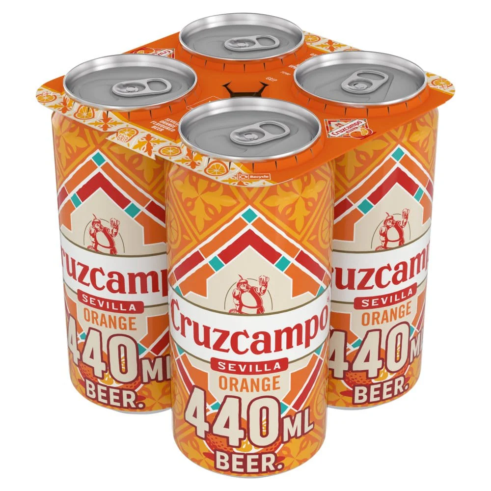 Cruzcampo Sevilla Orange Flavoured Beer Cans 24x440ml