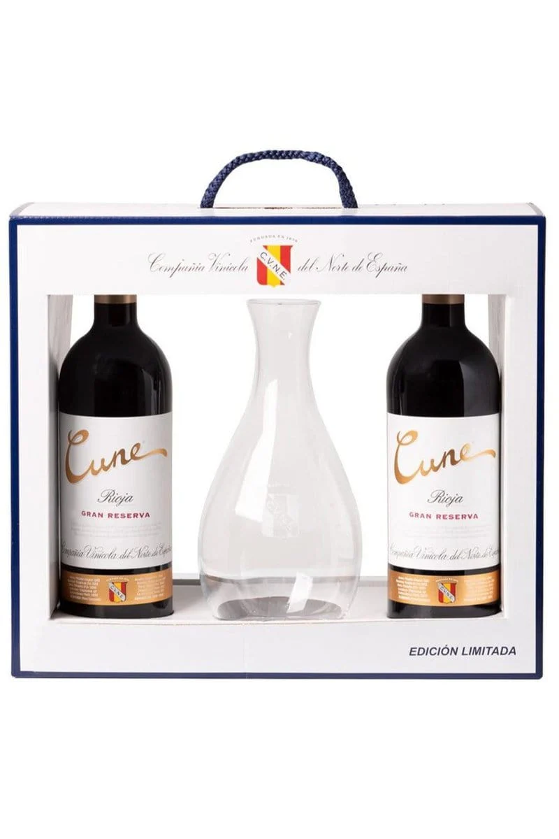 Cune Rioja Gran Reserva with Decanter Gift Pack 2x75cl