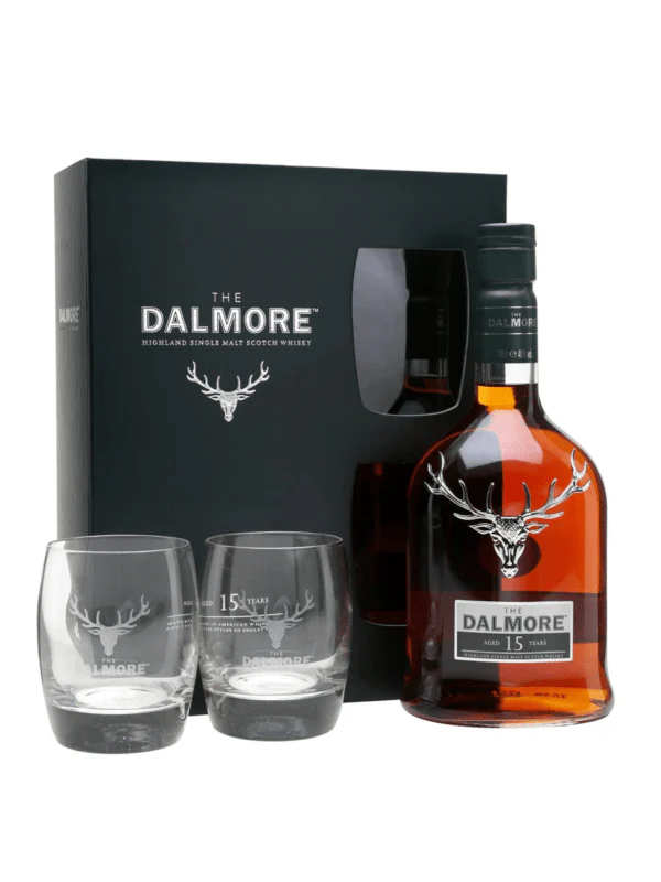 The Dalmore 15 Year Old Whisky Gift Set With Glasses 70cl
