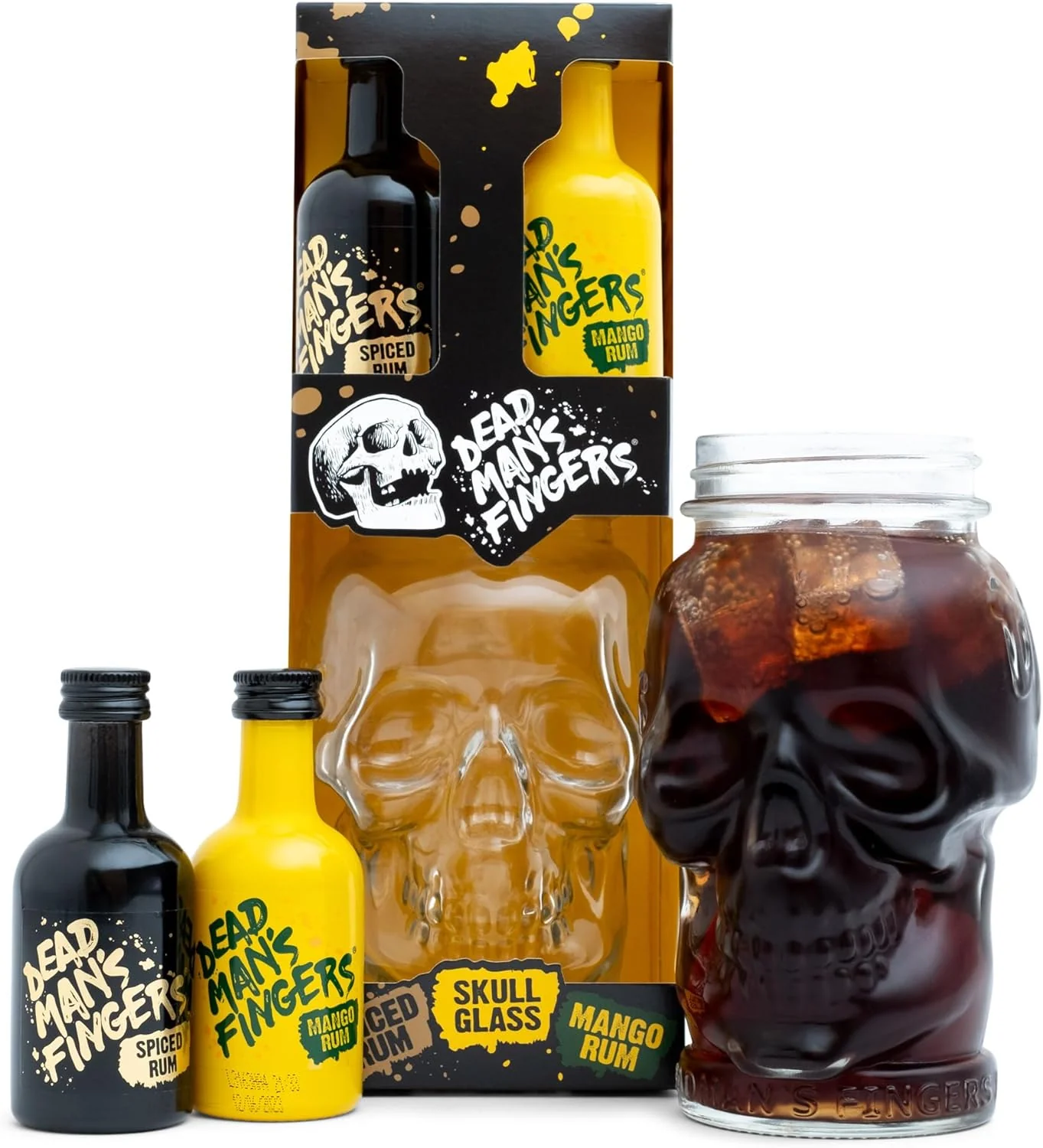 Dead Man's Fingers Rum Miniature Gift Set With Skull Jar 2x5cl