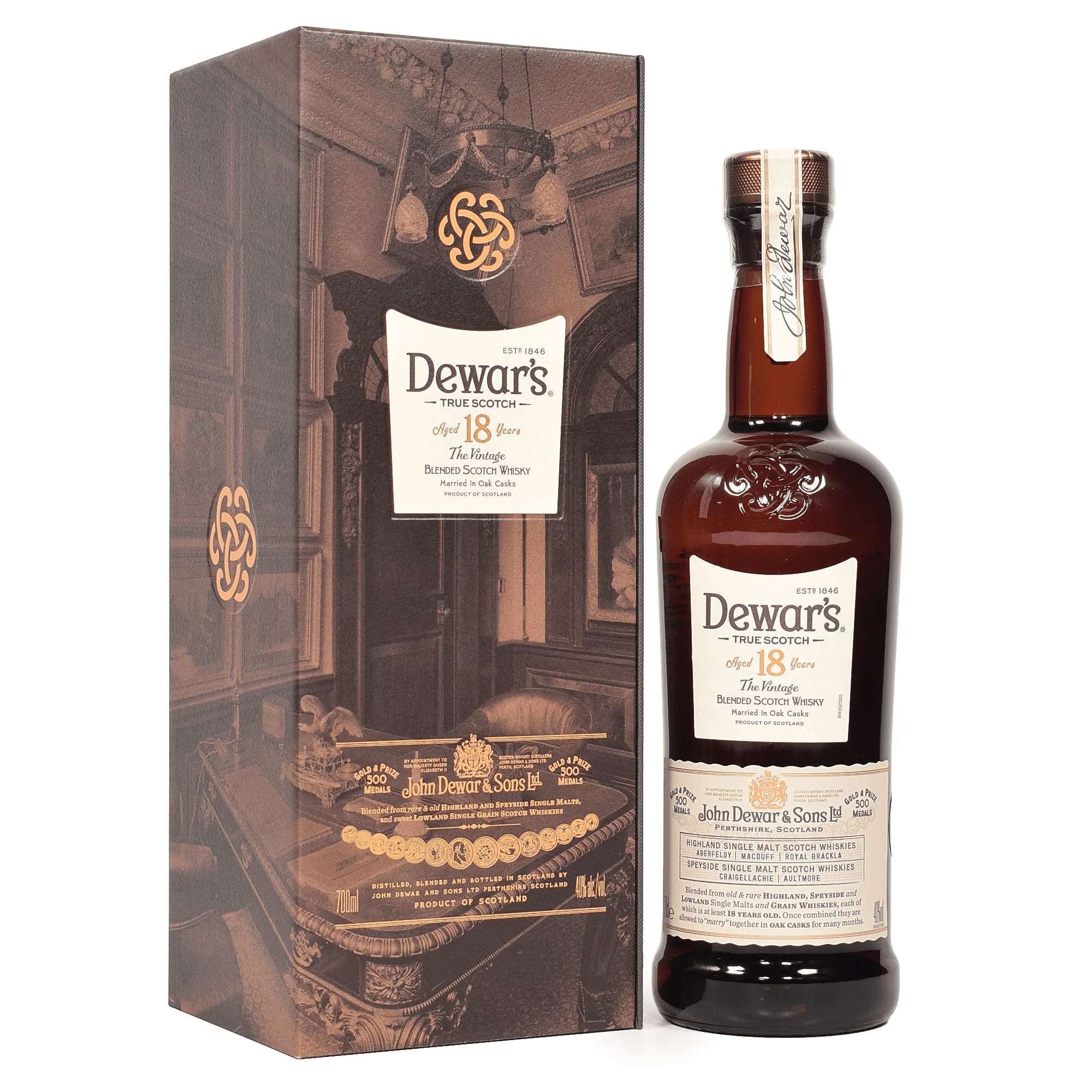 Dewar's 18 Year Old Blended Scotch Whisky 70cl