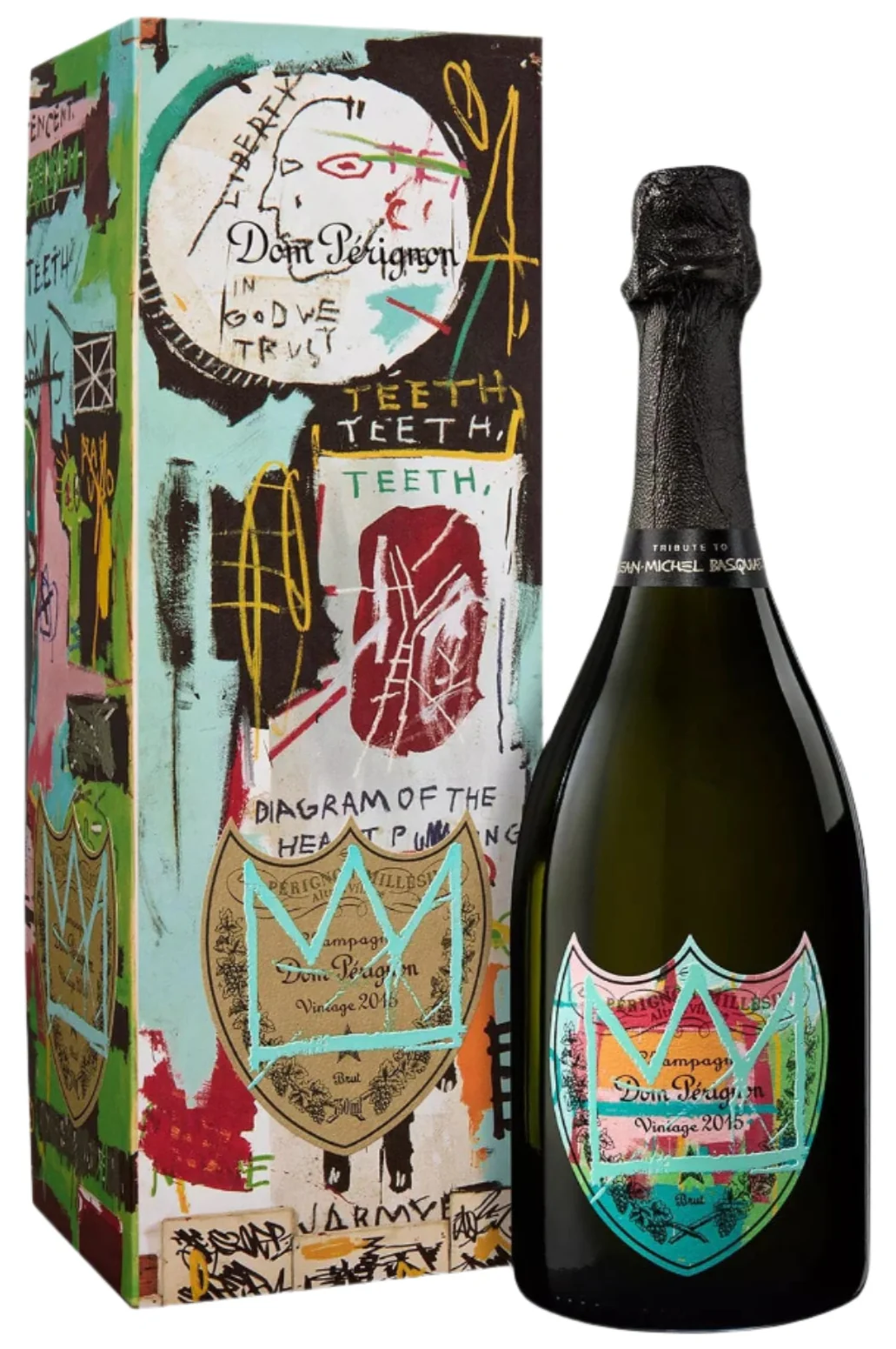 Dom Perignon 2015 Vintage Champagne Special Edition Tribute to Jean-Michel Basquiat Blue Crown 75cl