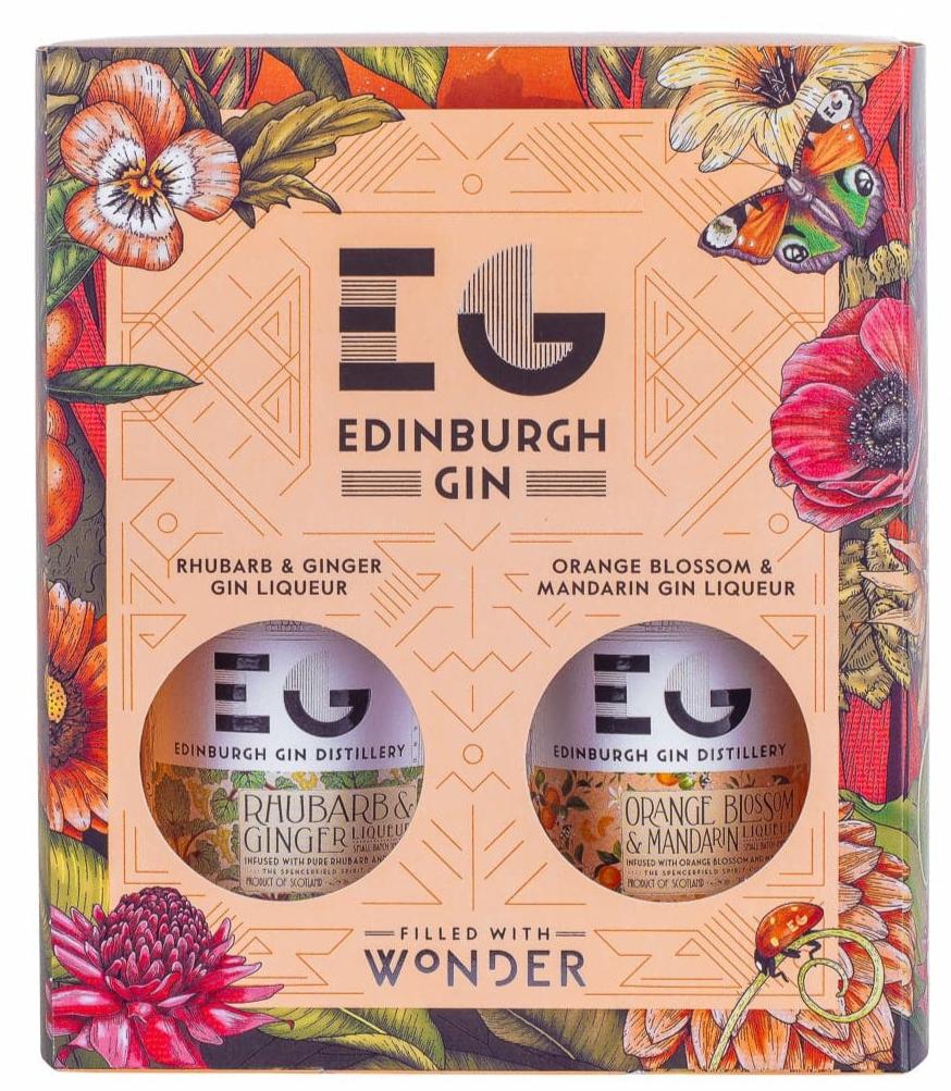 Edinburgh Gin Rhubarb & Ginger and Orange Blossom & Mandarin Gin Liqueur Set 2x20cl