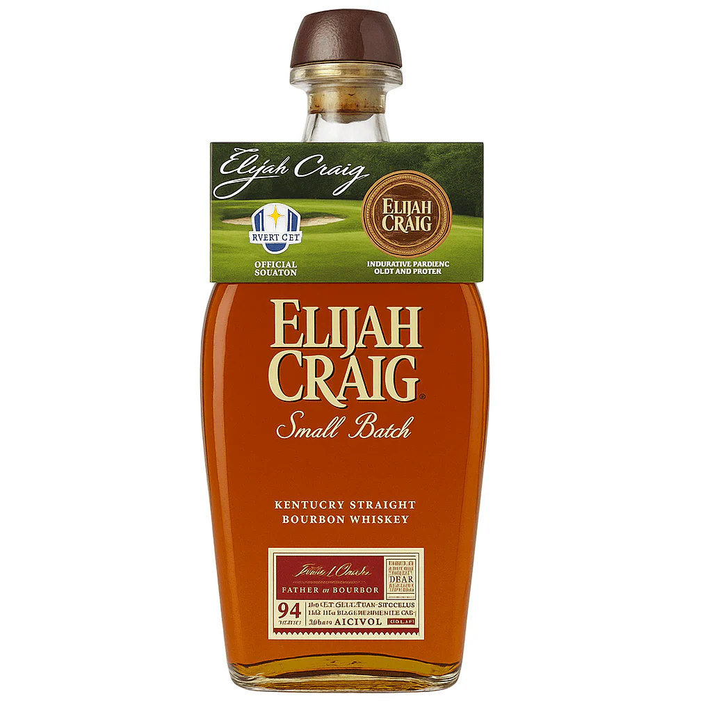 Elijah Craig Small Batch Kentucky Straight Bourbon Whiskey & Ryder Cup Golf Ball Marker 70cl