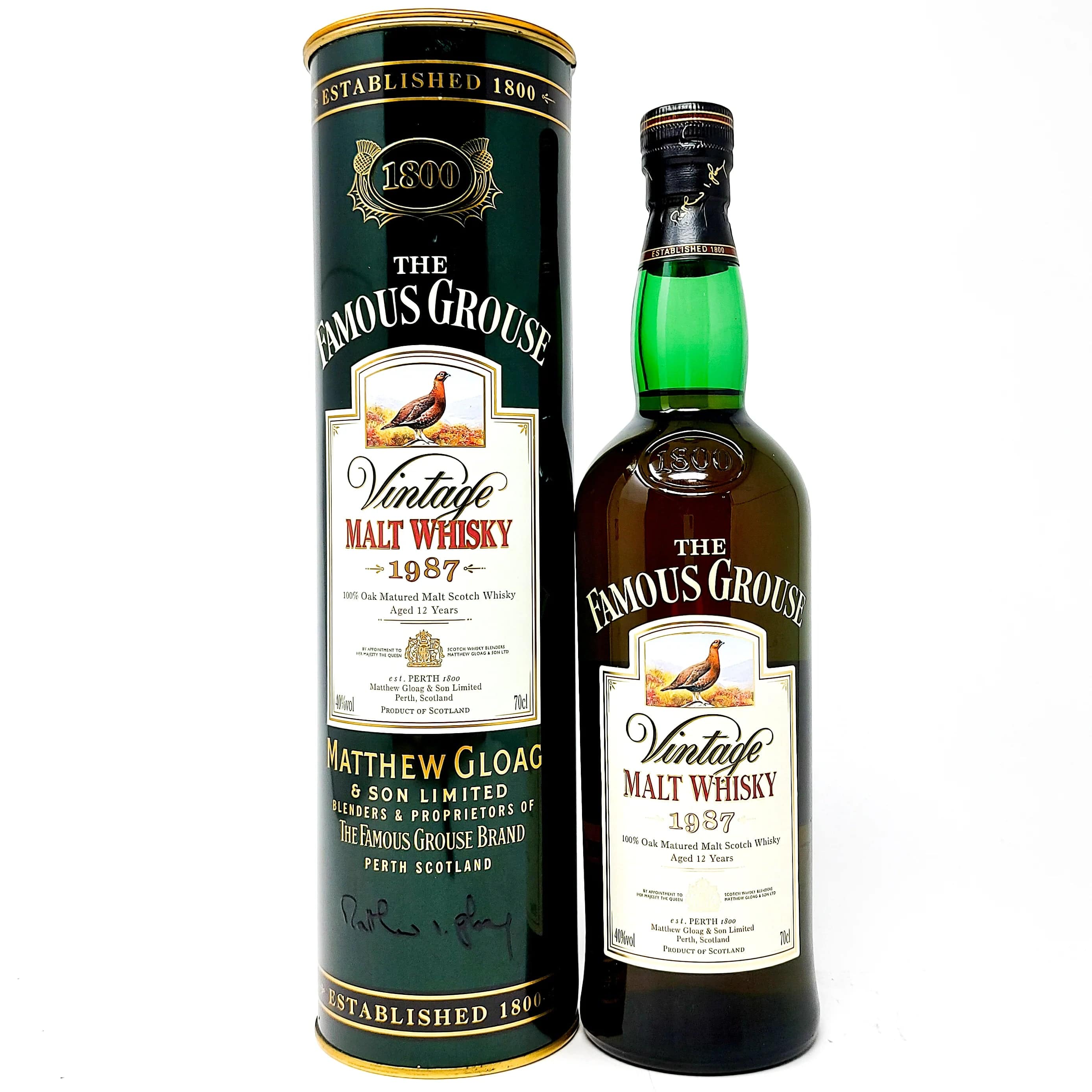 The Famous Grouse 12 Year Old 1987 Vintage Blended Malt Scotch Whisky 70cl