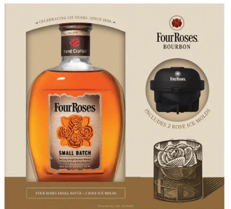 Four Roses Small Batch Bourbon Gift Set with Ice Moulds 70cl