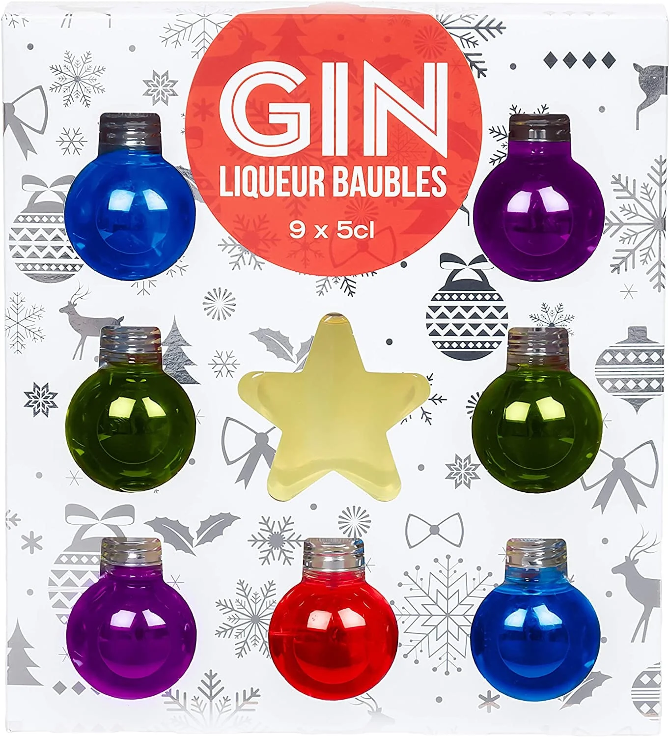 Gin Liqueur Baubles Gift Set 9x5cl