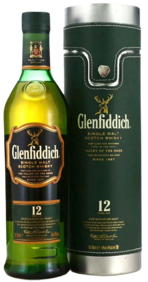 Glenfiddich 12 Year Old Signature Malt Whisky Leather Tube 70cl