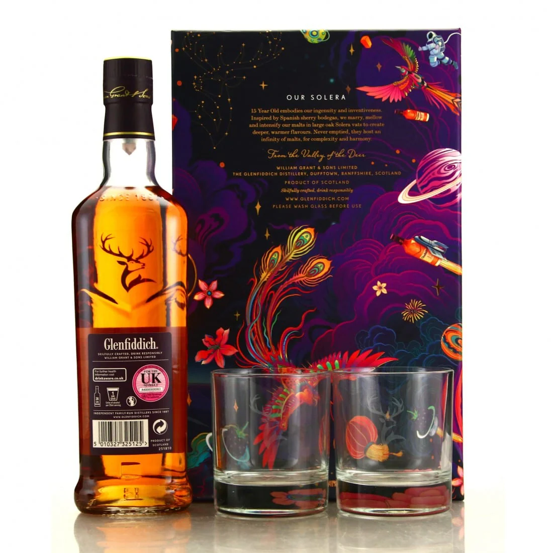 Glenfiddich 15 Year Old Single Malt Scotch Whisky Gift Set With Glasses 70cl - Image 2