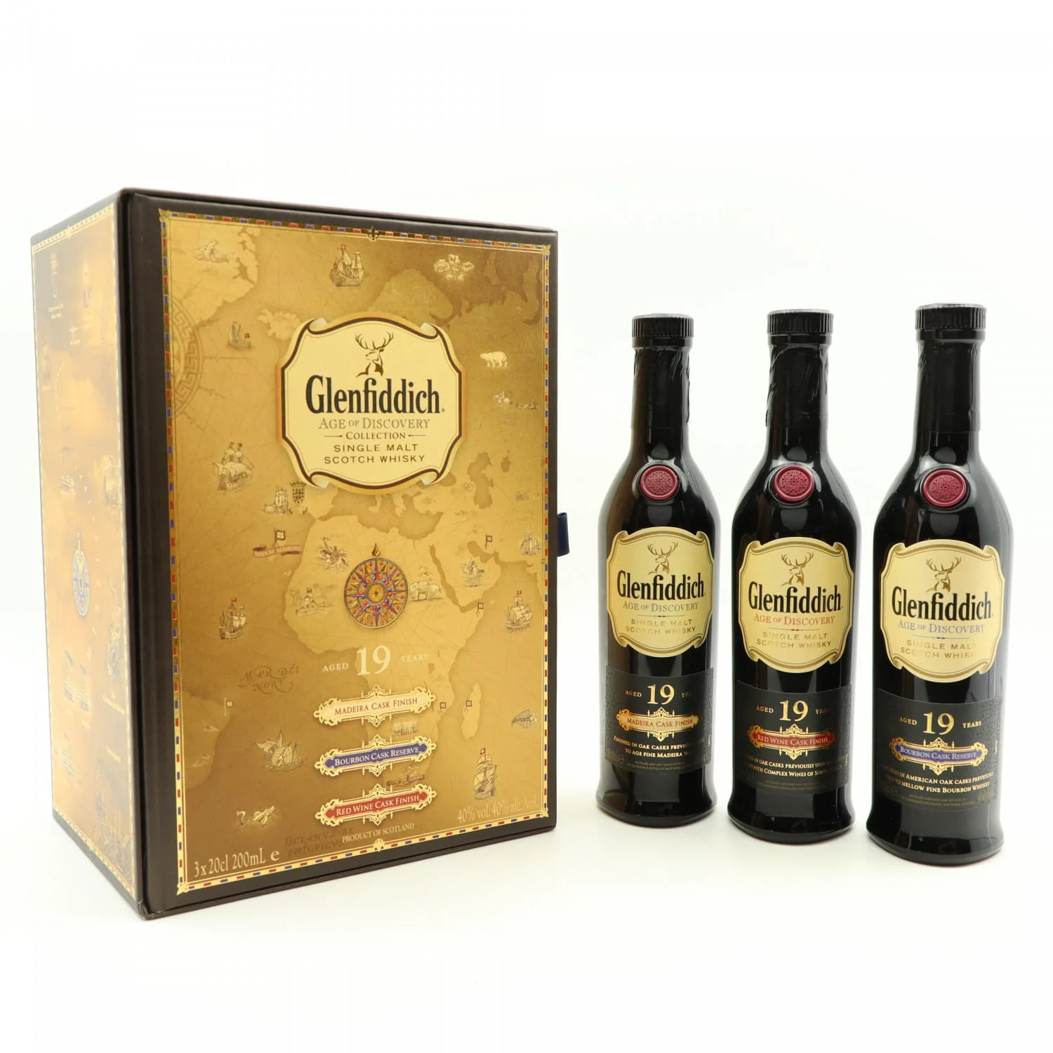 Glenfiddich Age Of Discovery 19 Year Old Bourbon, Madeira & Red Wine Cask 3x20cl