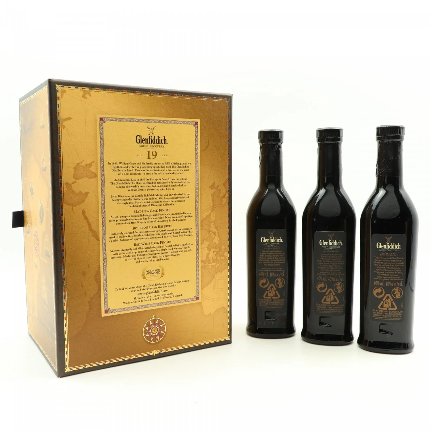 Glenfiddich Age Of Discovery 19 Year Old Bourbon, Madeira & Red Wine Cask 3x20cl - Image 2