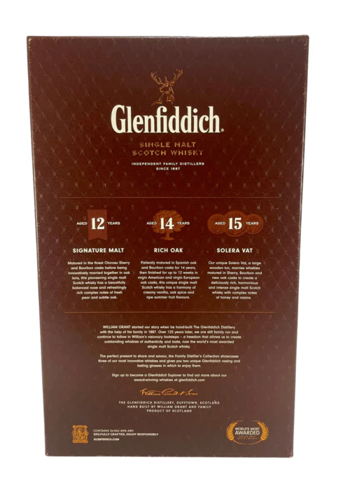 Glenfiddich Family Collection Miniature Set Inc Two Glasses 3x10cl - Image 3