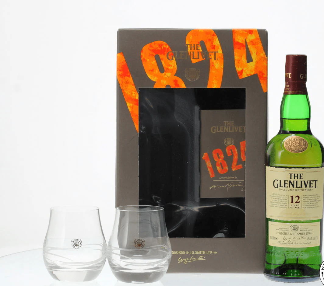 Glenlivet 12 Year Old & Glasses 70cl
