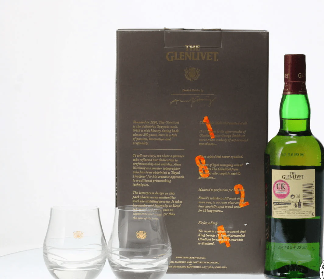 Glenlivet 12 Year Old & Glasses 70cl - Image 2