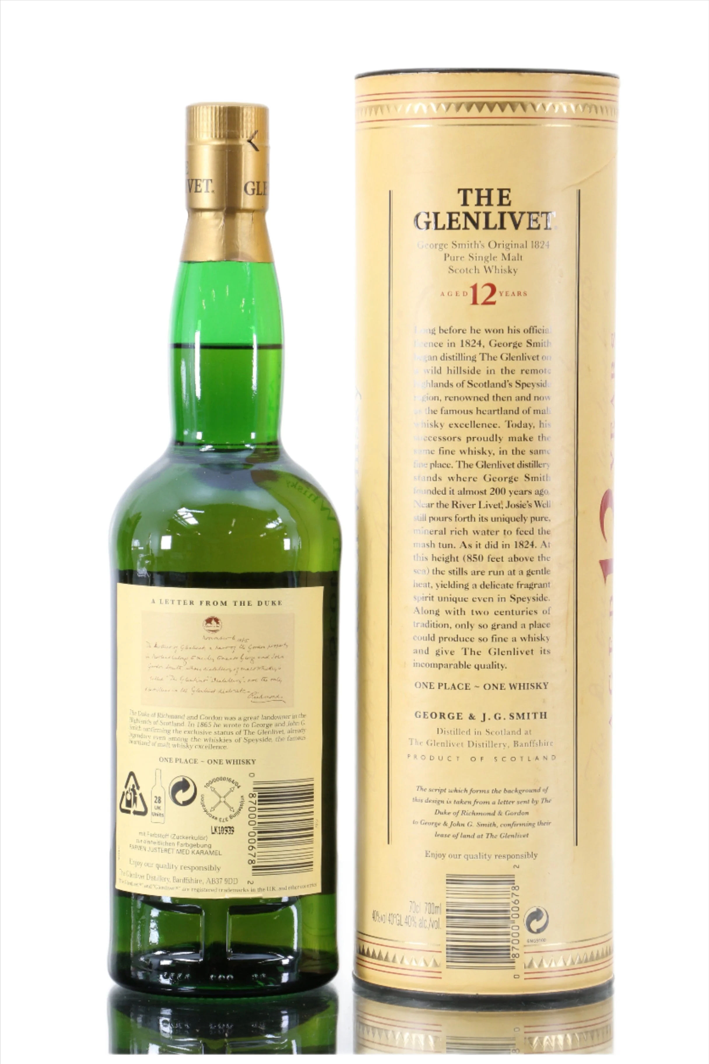 Glenlivet 12 Year Old Pure Malt Gift Tube 70cl - Image 2