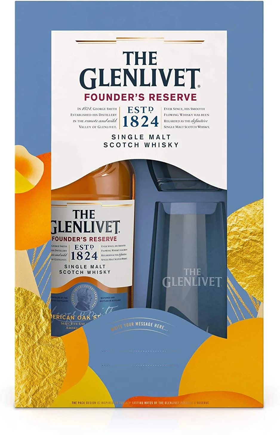Glenlivet Founder’s Reserve Single Malt Scotch Whisky & Glasses Gift Set 70cl