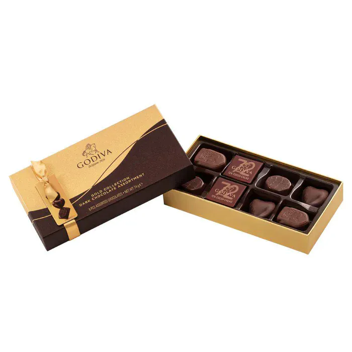 Godiva Belgium Gold Collection Dark Chocolates Giftbox 8 Pieces 74g - Image 2