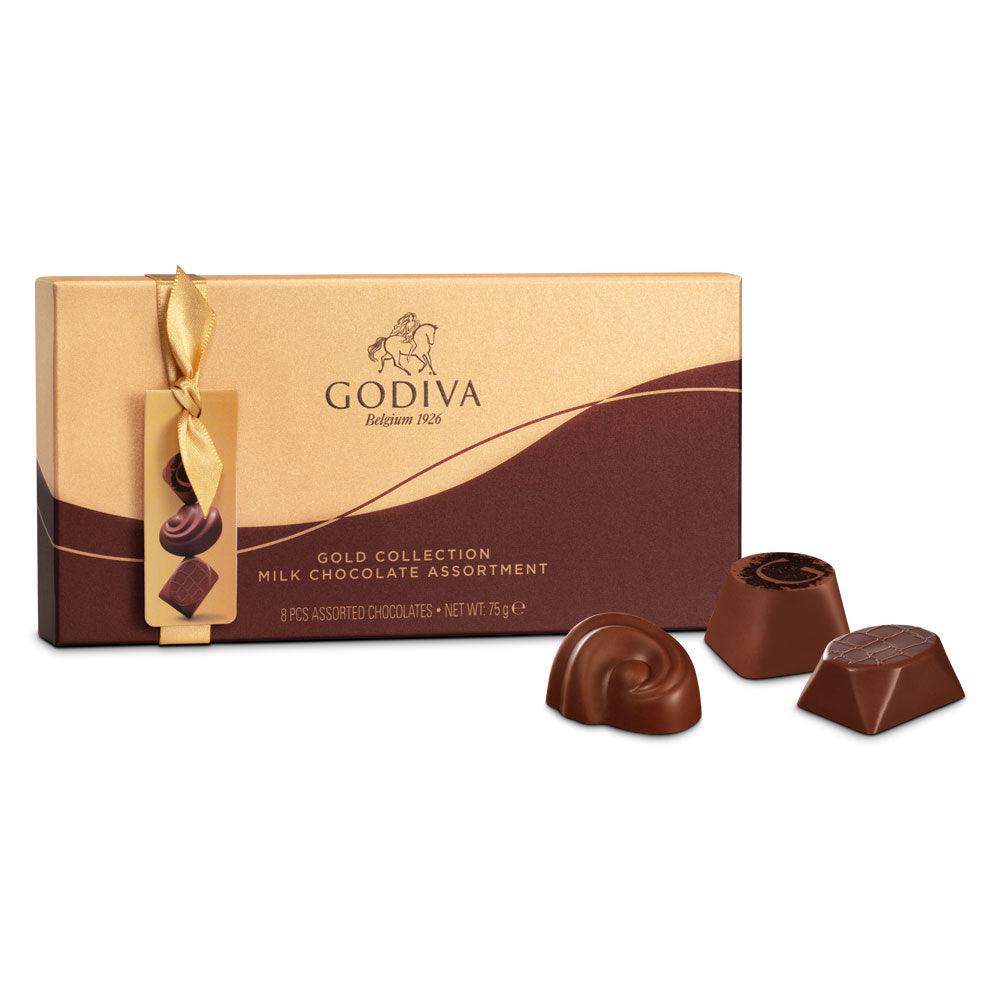 Godiva Belgium Gold Collection Milk Chocolates Giftbox 8 Pieces 75g BBE 30/12/25