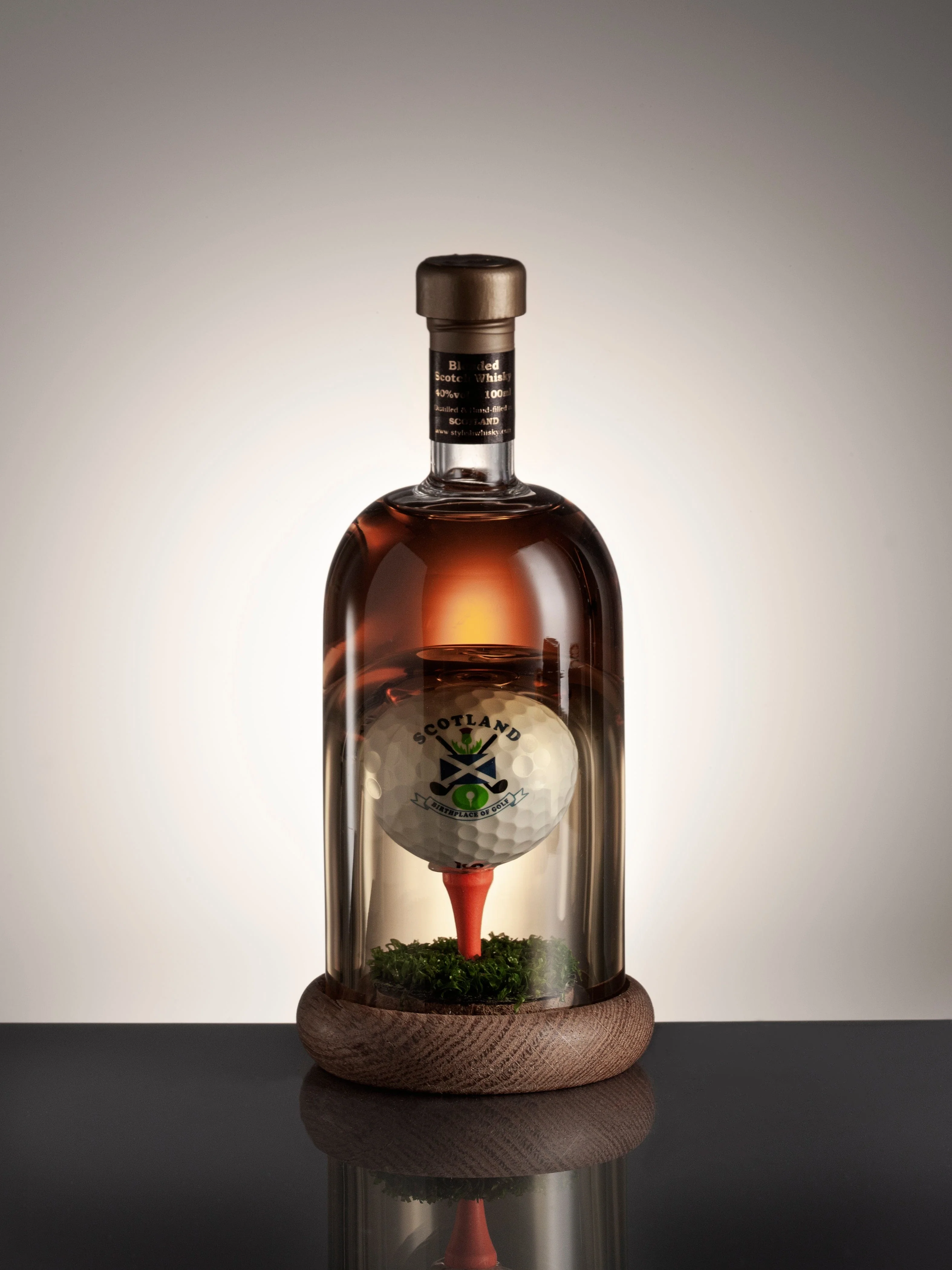 Golf Ball On Tee Mini Refillable Rum Decanter 10cl
