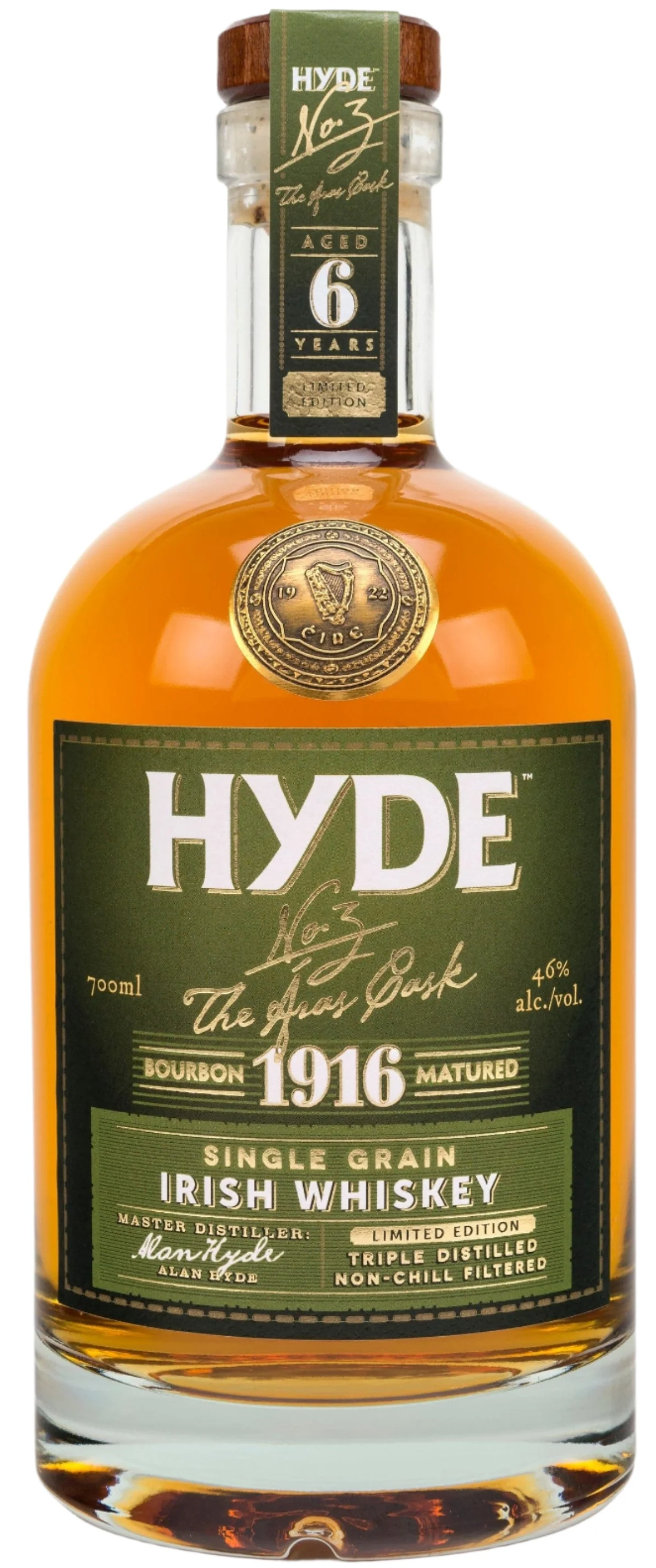 Hyde No.3 The Ăras Cask Single Grain Irish Whiskey 70cl