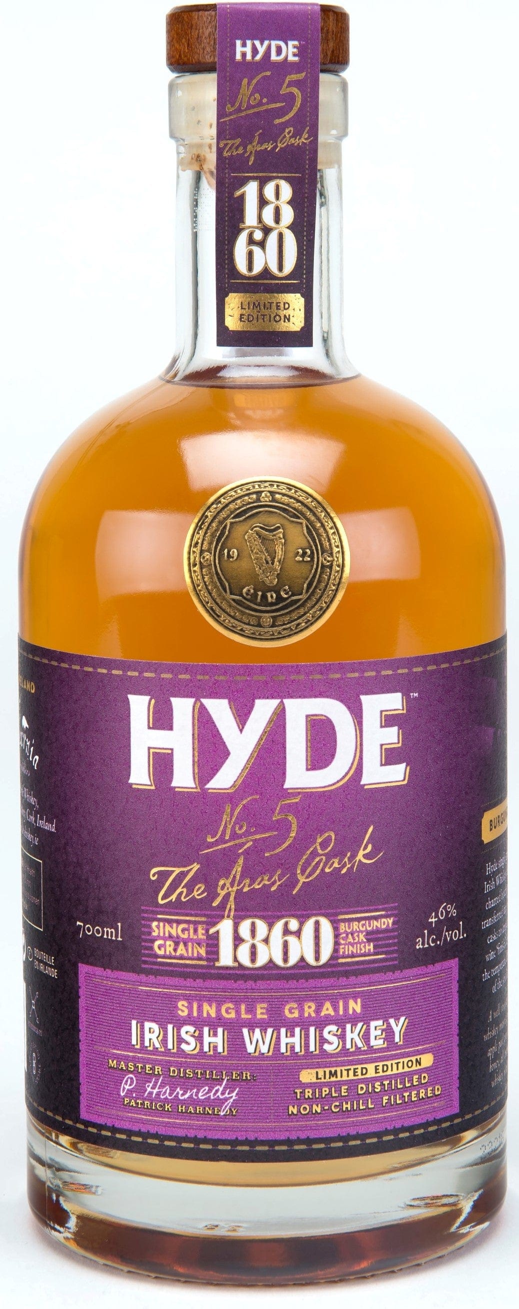 Hyde No.5 The Ăras Cask Single Grain Irish Whiskey 70cl
