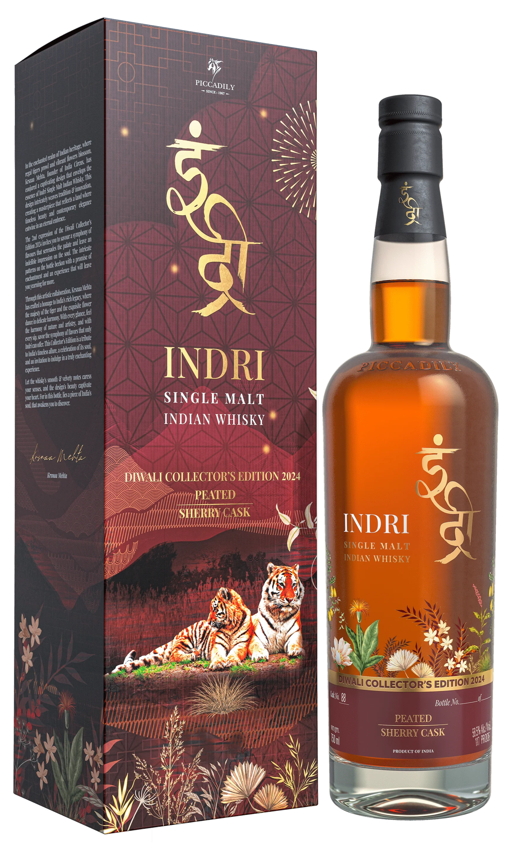 Indri Diwali Collector's Edition 2024 Single Malt Indian Whisky 70cl
