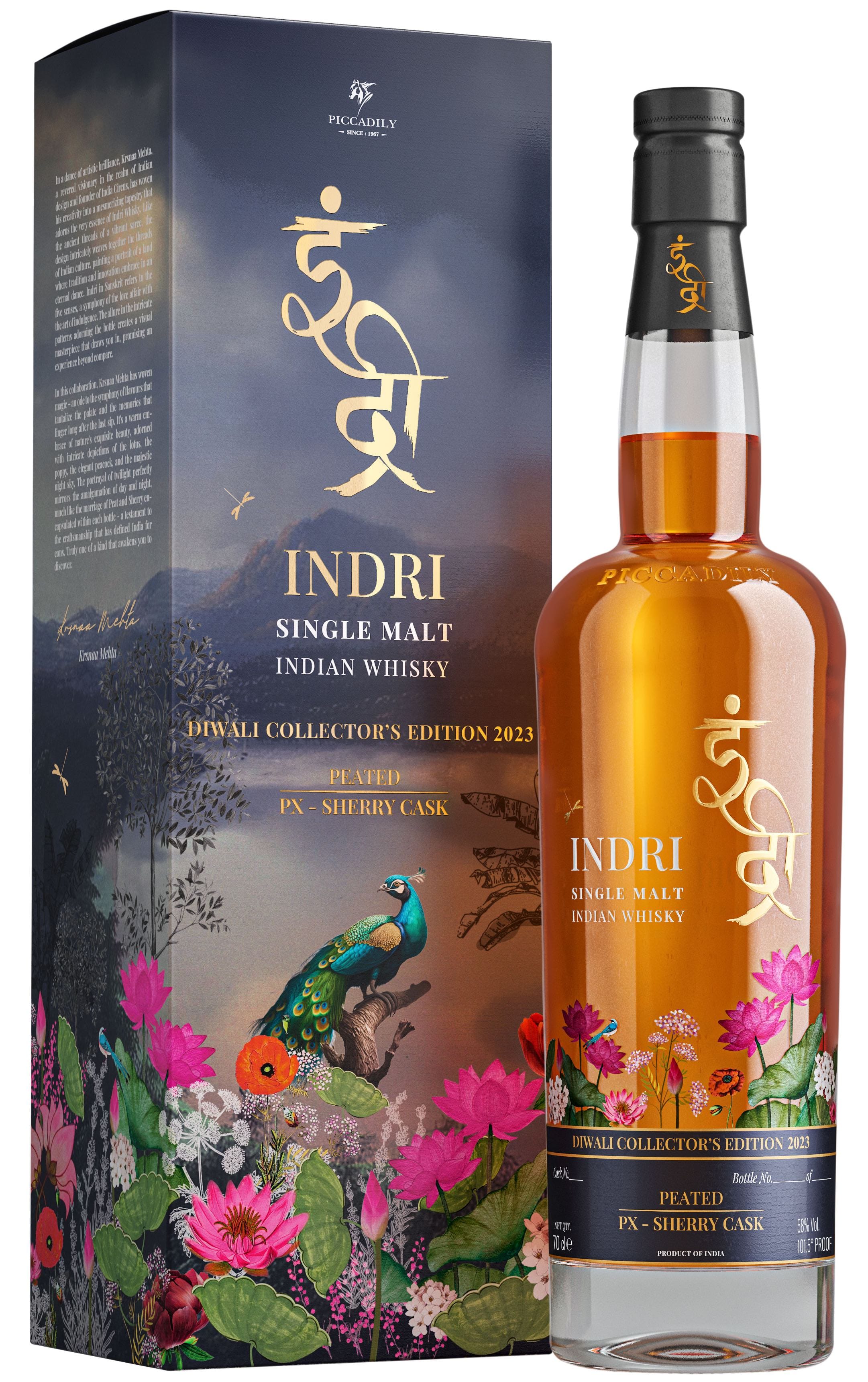 Indri Diwali Collector's Edition 2023 Single Malt Indian Whisky 70cl