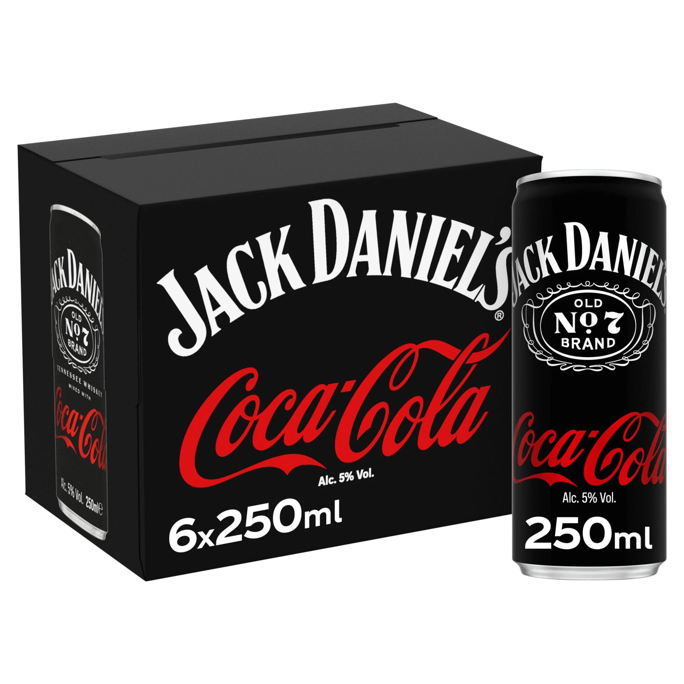 Jack Daniel's & Coca-Cola Cans 6x250ml - BBE 31/07/26