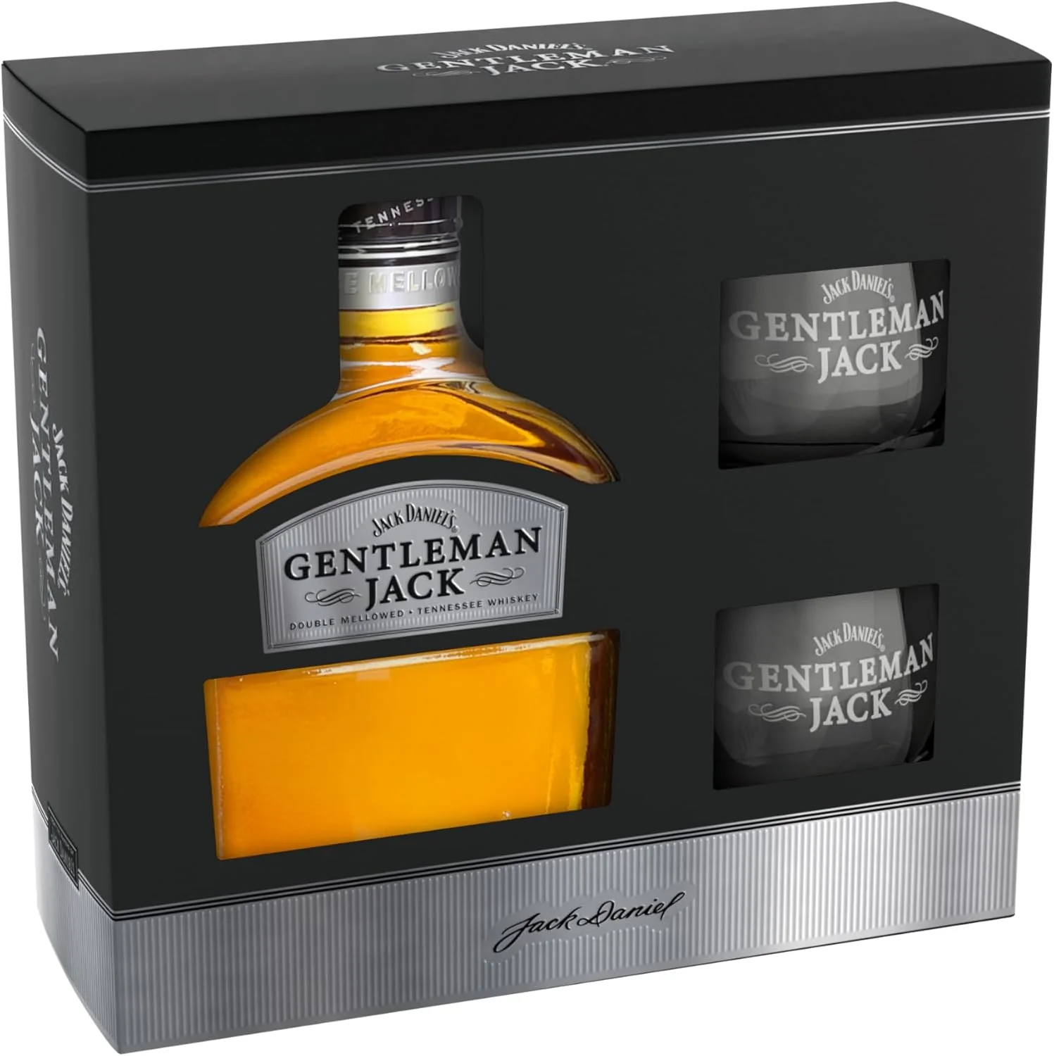 Jack Daniel's Gentleman Jack Tennessee Whiskey Gift Set With Glasses 70cl