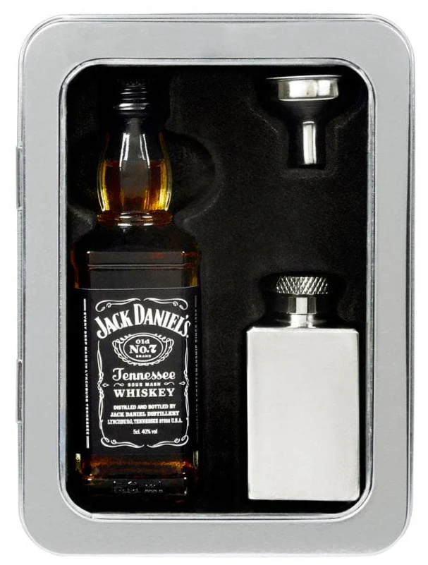 Jack Daniel's & Mini Hipflask In Tin