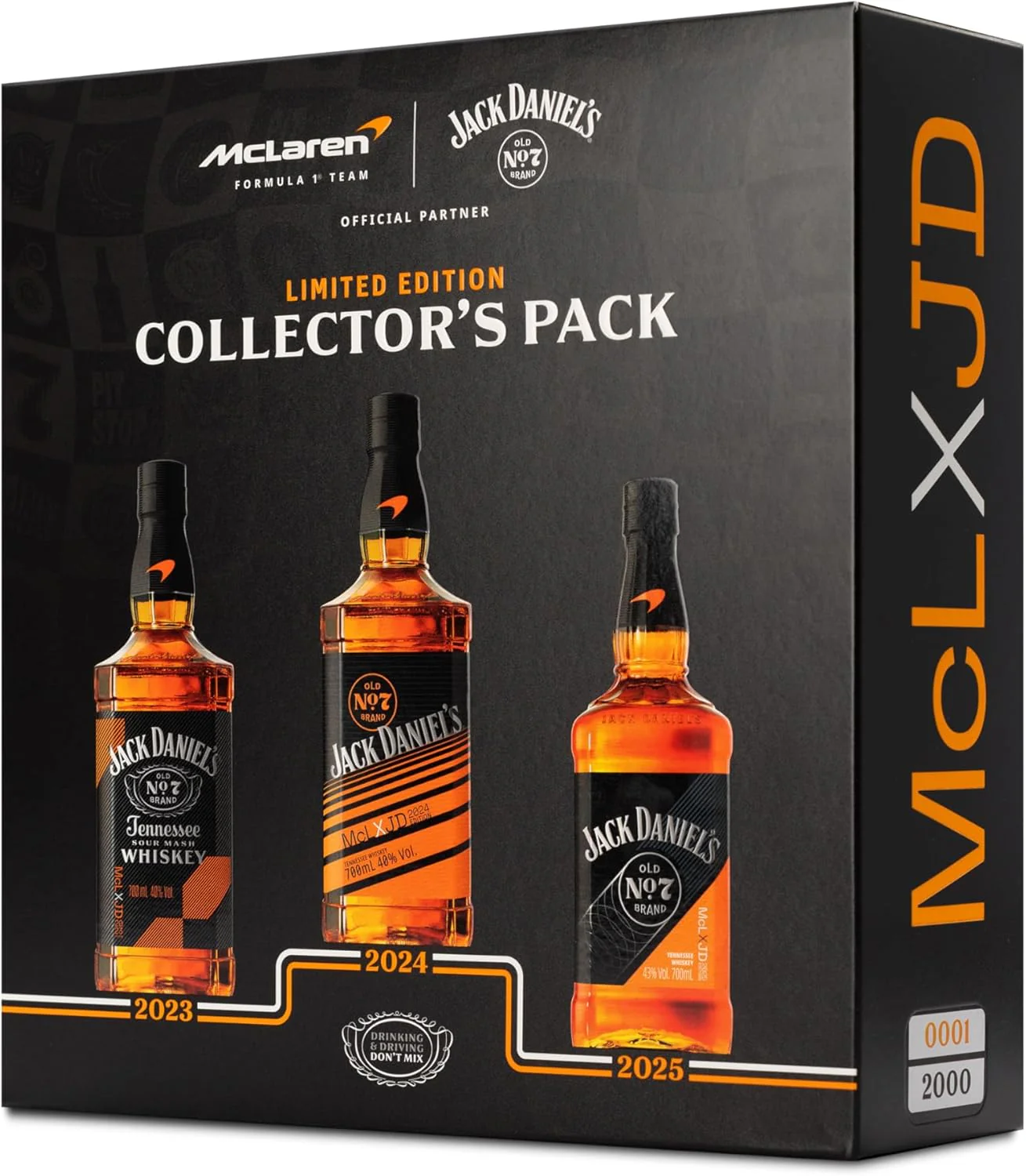 Jack Daniel's Old No.7 x McLaren 2023 2024 2025 Collections Edition Box 3x70cl