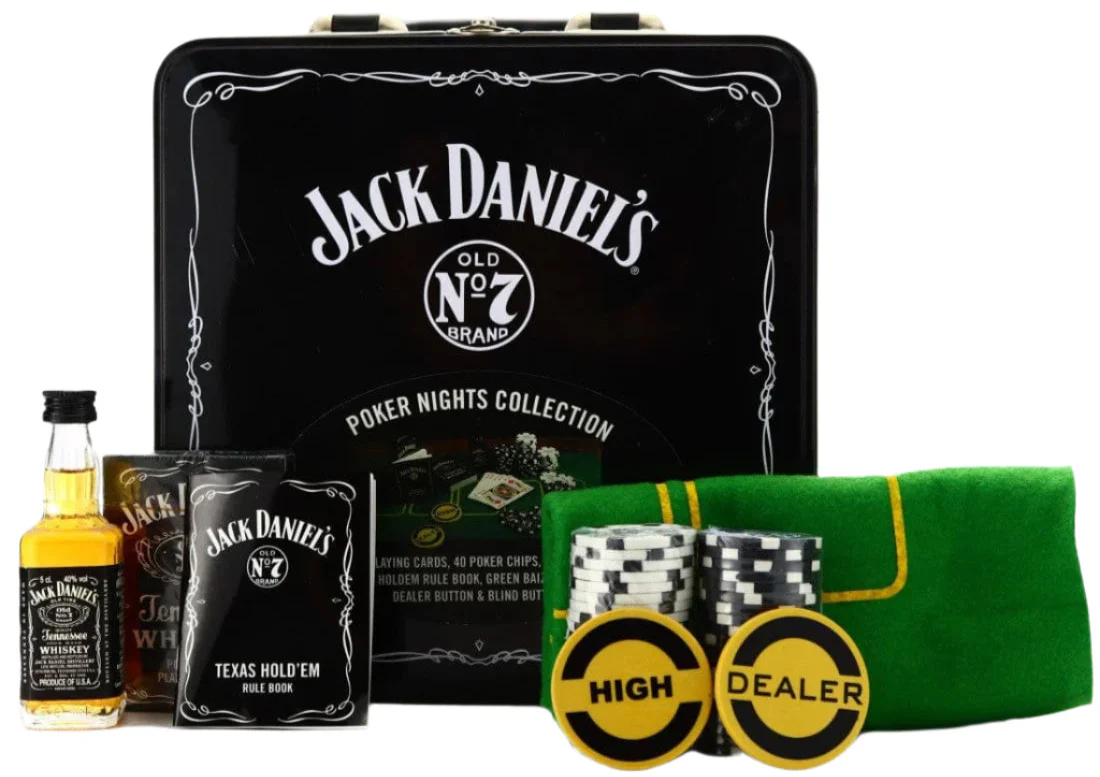 Jack Daniel's Poker Set with Cards & Miniature 5cl (Original Presentation Tin)
