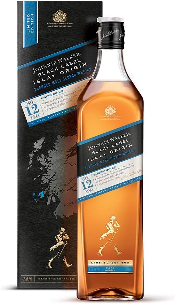 Johnnie Walker 12 Year Old Black Label Origin Series Islay Blended Scotch Whisky 70cl