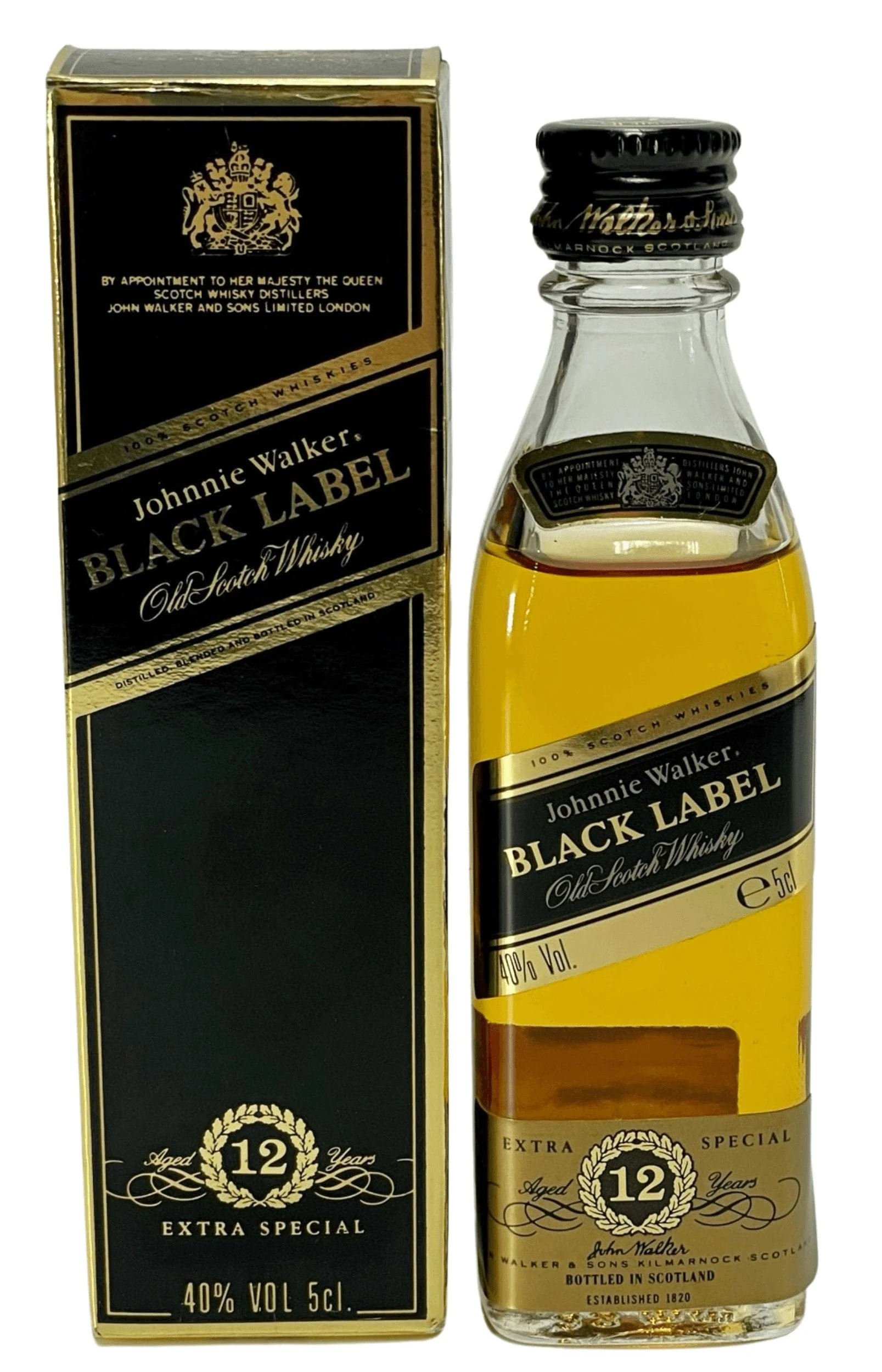 Johnnie Walker 12 Year Old Black Label Gift Box Old Design 5cl