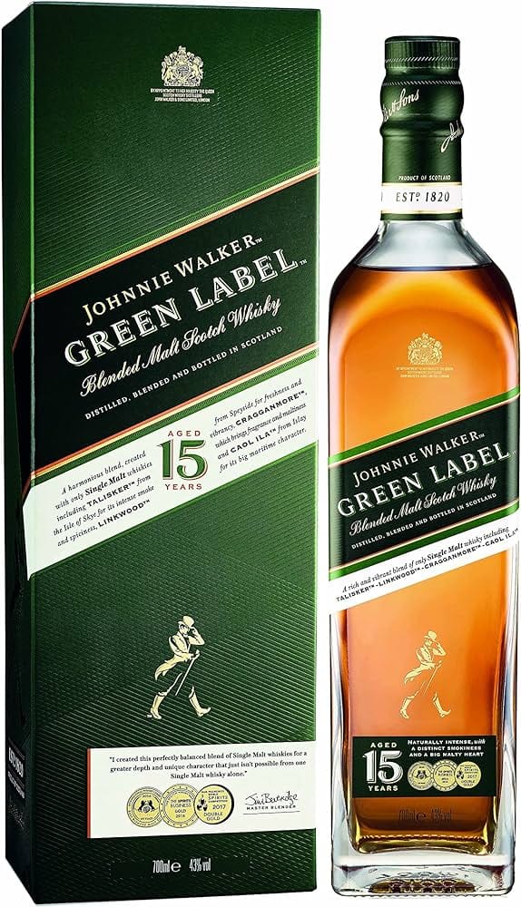 Johnnie Walker Green Label Blended Malt Scotch Whisky 70cl