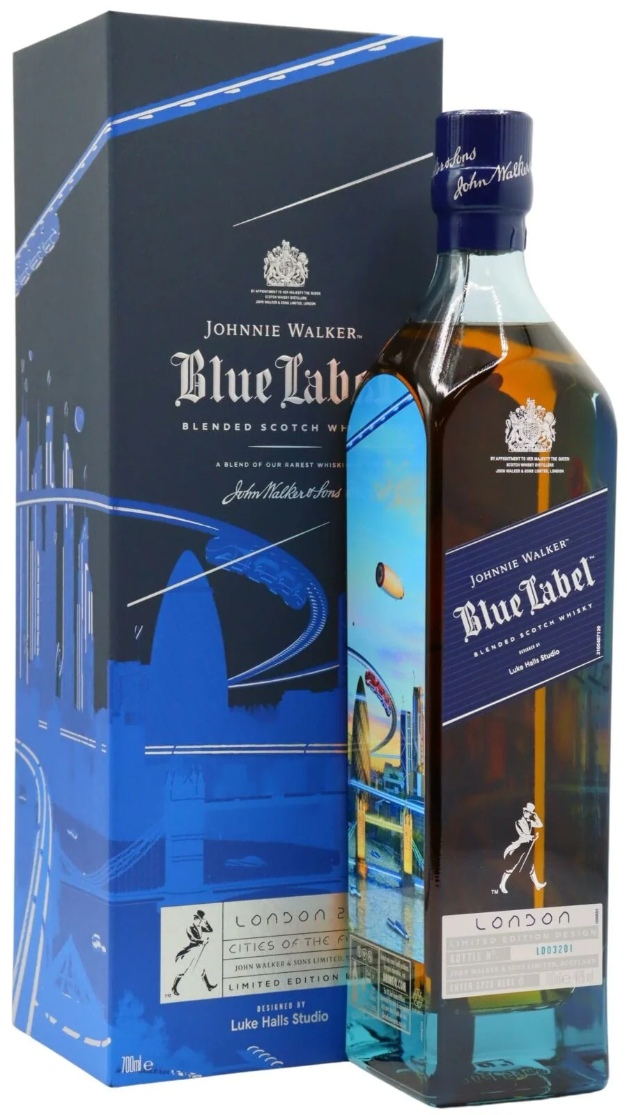 Johnnie Walker Blue label Cities Of The Future London 2220 Blended Scotch Whisky 70cl